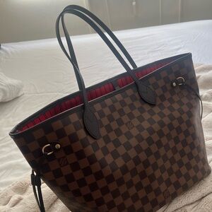 Robert Louis Brown Checkered Tote with Black Handles